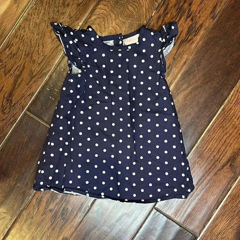 Polkadot, navy and white stitch youngland baby are you 18month